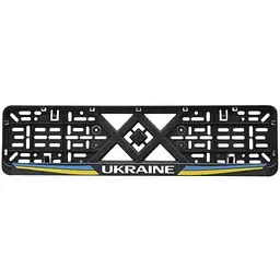 Рамка номеру 12 Atelie пластик чорна Ukraine (защіпка знизу)