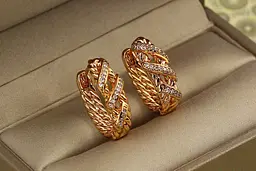 Сережки Xuping Jewelry Еволюція 2 см золотисті - мініатюра 2