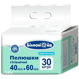 Пелюшки гігієнічні Білосніжка Soft Normal 40 х 60 см 60 шт (2 уп. х 30 шт.) - мініатюра 2