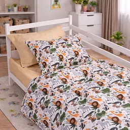 Комплект постільної білизни MirSon Ranforce Elite Jungle Friends 2x143x210 см (2200012570920) - мініатюра 4