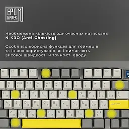 Клавіатура Epomaker TH80 PRO V2 Sea Salt Silent Black механічна бездротова (TH80-PROV2-B-SS) - мініатюра 9