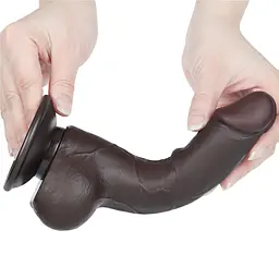 Фалоімітатор Lovetoy Sliding-Skin Dual Layer Dong 7.5'' 19.5 см (чорний) - мініатюра 5