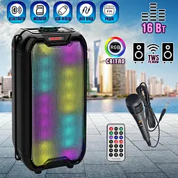 Потужна Bluetooth колонка ZQS-4235 з підсвічуванням та мікрофоном - мініатюра 10