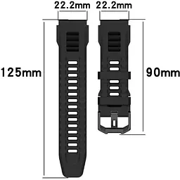 Ремінець DK Silicone Sport Band Classic для Xiaomi Amazfit T-Rex Ultra (black) - мініатюра 4