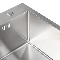 Кухонна мийка Platinum Handmade з підставкою для ножів з нержавіючої сталі 1.5 мм квадратна 50x50 см - мініатюра 5