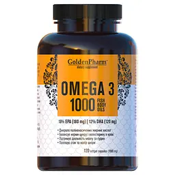 Кислоти жирні Omega-3 1000 mg, 120 капсул Golden Pharm fit0022965