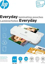 Плівка для ламінування HP Everyday Laminating Pouches, A4, 80 Mic, 216 x 303, 100 pcs
