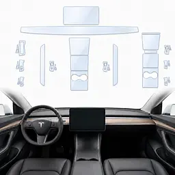 Набір Плівок захисних для салону Tesla Model 3 2017-2021 TPH (Кансолі Дисплея Ручок)