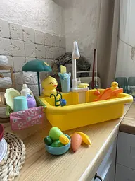 Дитяча ігрова мийка з водою Кухонний ігровий набір з краном та циркуляцією води Розвивальна іграшка для дітей - мініатюра 6