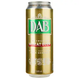 Уцінка. Пиво DAB Wheat Beer, світле, нефільтроване, 4,8%, з/б, 0,5 л 