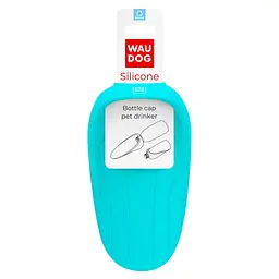 Поїлка-насадка на пляшку Waudog Silicone, 165х90 мм, блакитна