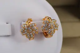 Сережки Xuping Jewelry кленовий листочок 1.3 см золотисті - мініатюра 3