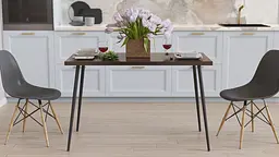 Кухонний стіл Марсель 30 Ferrum-decor 75x120x60 Чорний метал ДСП Венге Магія 32 мм (FRD-106737)