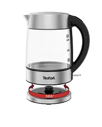 Чайник TEFAL Glass KI772D38, 1.7л, 2200W, сріблясто-чорний - мініатюра 6