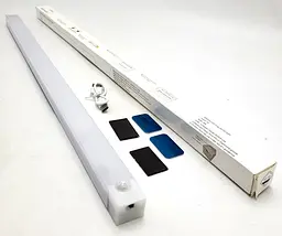 Акумуляторна LED лампа 4W з датчиком руху та регулюванням яскравості світильник з магнітами ліхтар 50см універсальне підсвічування UKC холодне світло - мініатюра 3