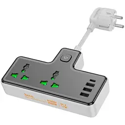 Подовжувач Hoco Voyage 2-position expansion socket AC11A 3USB/Type-C, 10A