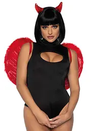 Крила дияволиці Leg Avenue devil wings Red, справжнє пір’я - мініатюра 4