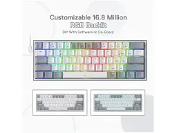 Клавіатура REDRAGON K616 Fizz PRO White/Grey - мініатюра 3