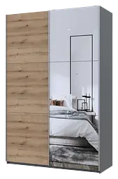 Шафа-купе Doros G-Caiser 1 ДСП/1 дзеркало 160х60х240 см Дуб Евок/Графітовий (42005072) - мініатюра 6