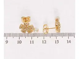 Сережки Xuping Позолота 18K пусети "Квітка з перлиною" (130032) - мініатюра 2