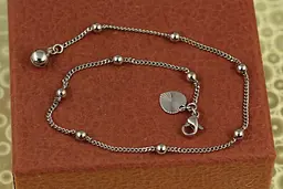 Браслет Xuping Jewelry на ногу панцирний з кульками 26 см 3 мм сріблястий