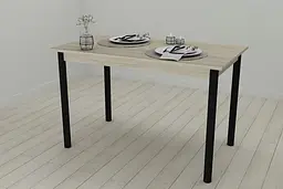 Стіл кухонний Ferrum-decor Беніта 75x120x70 Чорний ДСП Сонома 16мм (FRD-106282) - мініатюра 2