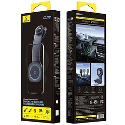 Автотримач з БЗП Baseus PrimeTrip C03 Pro Magnetic Wireless Charging (C0013A) Cosmic Black - мініатюра 4