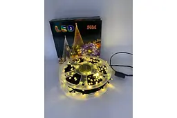 Гірлянда нитка на котушці, від мережі, 50м, 240LED, теплий білий/ Світлодіодна LED гірлянда на ялинку - мініатюра 2