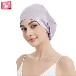 Шовкова нічна шапочка MaryuPHair для збереження зачіски (лавандовий)