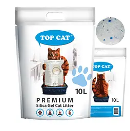 Наповнювач для котячого туалету Top Cat Premium силікагелевий 10 л 480125