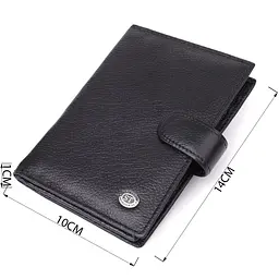 Містка обкладинка на документи унісекс з натуральної шкіри ST Leather 23116 чорна - мініатюра 3