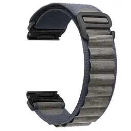 Ремінець для Garmin 20 mm, темно-синій, AlpinaStyle, тканинний поліестеровий ремінець для смарт-годин, дихаючий, для активного відпочинку та спорту, ArmorStandart (ARM85689)
