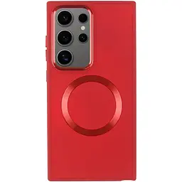 TPU чохол Bonbon Metal Style with MagSafe для Samsung Galaxy S24 Ultra Червоний / Red