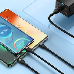 Дата кабель Baseus Flash Series 2 USB to MicroUSB-Lightning-Type-C 100W (1.2m) (CASS03000) Black - мініатюра 5