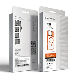 Чехол для Apple iPhone 17 Pro Max, Uniq MagCase, оранжевый, противоударный, панель-накладка с MagSafe, ударопрочный TPU+PC, с магнитом MagSafe, поддержка полноценной беспроводной зарядки, ArmorStandart (ARM86621) - мініатюра 6