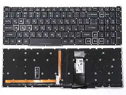 Клавіатура для ACER Nitro 5 AN515-43, AN515-54, AN515-55, AN517-51, AN517-52 (RU Black без рамки з RGB підсвіткою). Оригінал