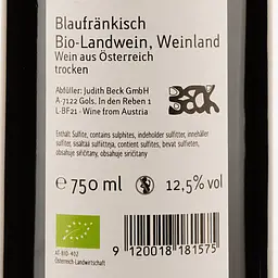 Вино Judith Beck Blaufrankisch червоне сухе 0.75 л (49738) - мініатюра 3