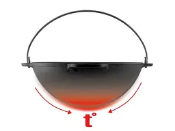 Казан BRIZOLL азіатський 10л чавунний з чавунною кришкою - сковородою гриль - мініатюра 4