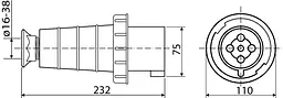 Вилка переносна 63А P5 IP67 ВП АСКО-УКРЕМ (A0080010009) - мініатюра 3