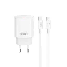 Мережевий зарядний пристрій XO CE25 PD25W USB-C Fast Charger Type-C cable Білий - мініатюра 5