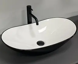 Умивальник VBI Turin black white накладний VBI-011513, Чорний матовий - мініатюра 2