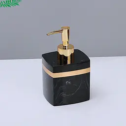 Дозатор для рідкого мила Мармур 11765 8.5х7.5х16 см 400 мл чорний