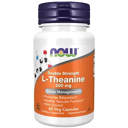 Амінокислота NOW L-Theanine 200 mg, 60 вегакапсул