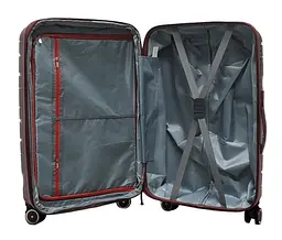 Валіза середня M поліпропілен Milano bag 0306 65×42×28см 56л Бордовий - мініатюра 4