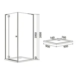 Душова кабіна Volle Benita 90x90 10-22-905L glass - мініатюра 6