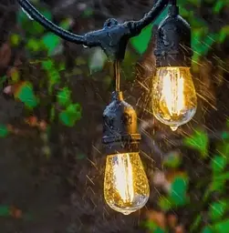 Садова гірлянда 15м з 15 LED-лампами E27 - декоративне освітлення для саду, тераси, балкона - мініатюра 10