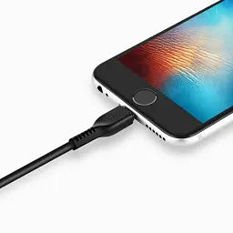 Кабель Hoco X20 USB lighting 2 м дріт для заряджання смартфона/телефона чорний - мініатюра 3
