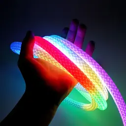 Неонова LED RGB стрічка 5 м із лускатим покриттям і керуванням через застосунок, пульт - мініатюра 6