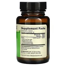 Вітамін В9 Dr. Mercola Methyl Folate 5 mg, 30 капсул - мініатюра 2