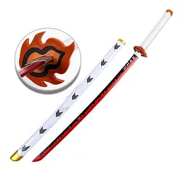 Катана Клинок, що розсікає демонів Ренгоку Demon Slayer Rengoku 103 см декоративне з підсвічуванням - мініатюра 2